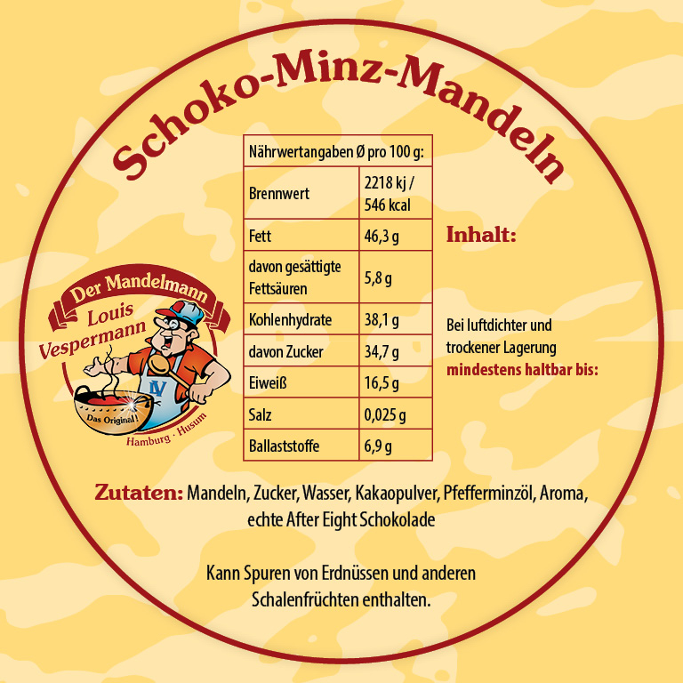 Schoko- Minz-Mandeln