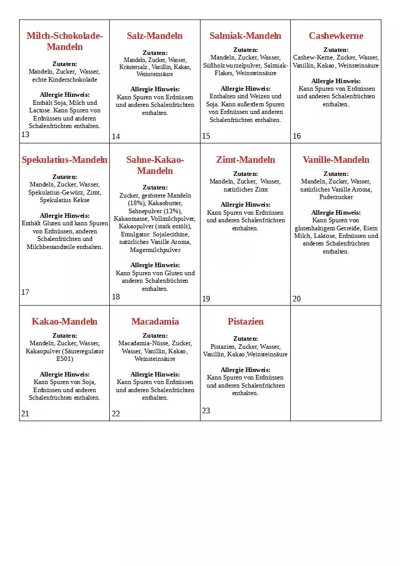 Der Mandelmann Adventskalender