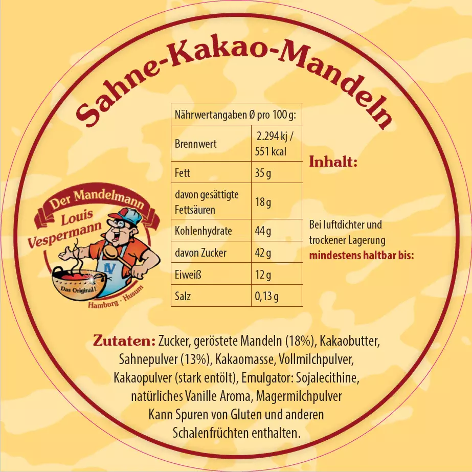 Sahne-Kakao-Mandeln